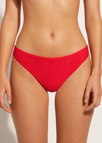 Női Calzedonia Chevron Casablanca Bikini Alsó Piros | HU1349MA