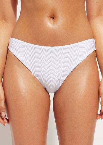 Női Calzedonia Chevron Casablanca Bikini Alsó Fehér | HU1350QZ