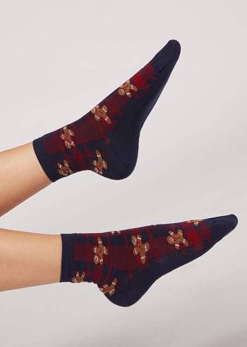 Női Calzedonia Christmas Rövid Zokni Fekete | HU2374RW