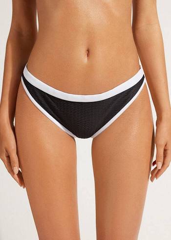 Női Calzedonia Coimbra Bikini Alsó Fekete Fehér | HU1369ZG