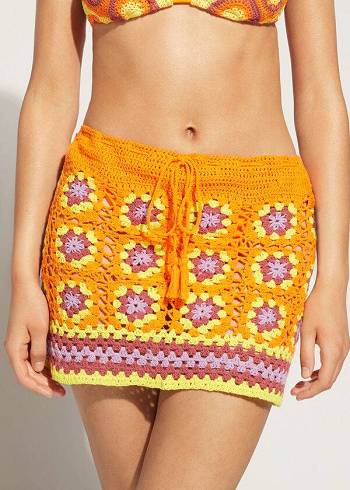 Női Calzedonia Crochet Skirt Cover Ups Narancssárga | HU2130QZ