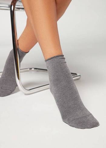Női Calzedonia Cuffless Cashmere Rövid Zokni Titán | HU2384ZG