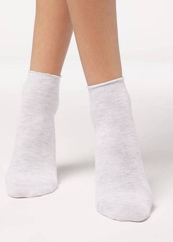 Női Calzedonia Cuffless Rövid in Pamut Zokni Bézs | HU2391DN