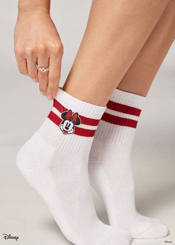 Női Calzedonia Disney Minnie Mouse Rövid Sport Zokni Fehér | HU2420PQ