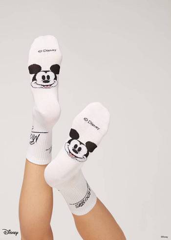 Női Calzedonia Disney Patterned Rövid Zokni Fehér Fekete | HU2424YU