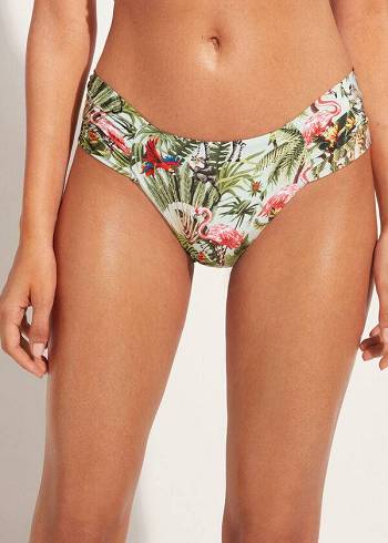 Női Calzedonia Draped Nairobi Eco Bikini Alsó Zöld | HU1378EX