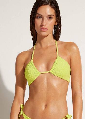 Női Calzedonia Drawstring Bandeau Bangkok Bikini Felsők Zöld | HU1708XF