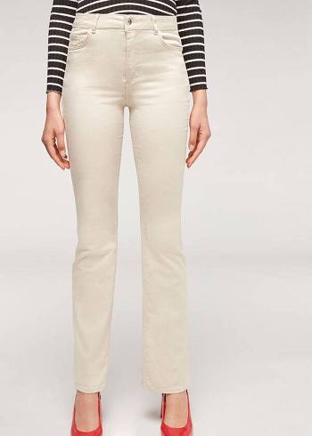 Női Calzedonia Eco Light Flared Denim Farmer Nadrág Barna Bézs | HU2575AP