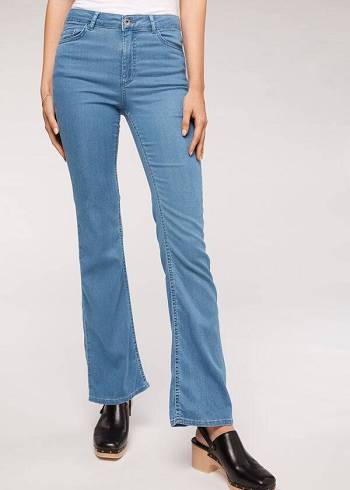 Női Calzedonia Eco Light Flared Denim Farmer Nadrág Kék | HU2576PQ
