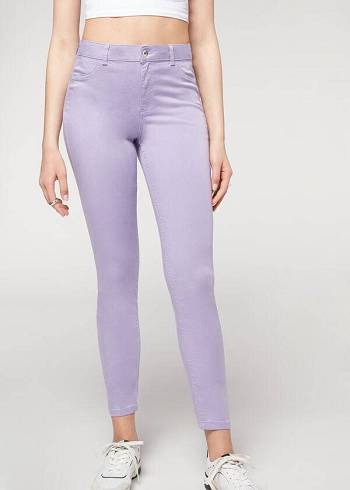 Női Calzedonia Eco Light Push Up Denim Farmer Nadrág Lila | HU2584WY
