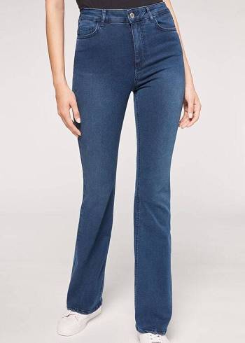 Női Calzedonia Flared Farmer Nadrág Kék | HU2593LH