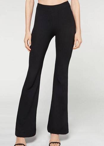 Női Calzedonia Flared Leggings Fekete | HU2653RW