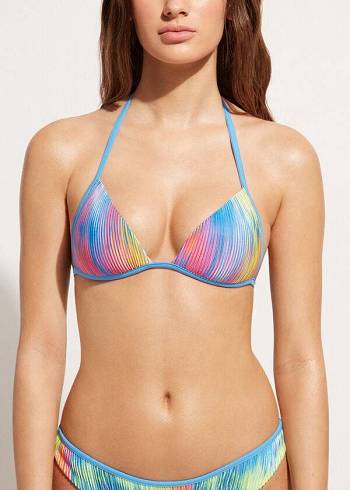 Női Calzedonia Graduated Párnázott Triangle Maiorca Bikini Felsők Színes | HU1742EX