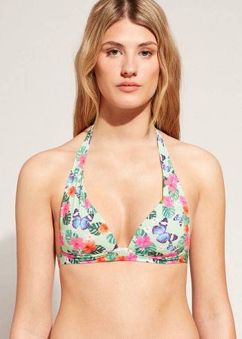 Női Calzedonia Graduated Párnázott Triangle Malibu Bikini Felsők Színes | HU1743RW