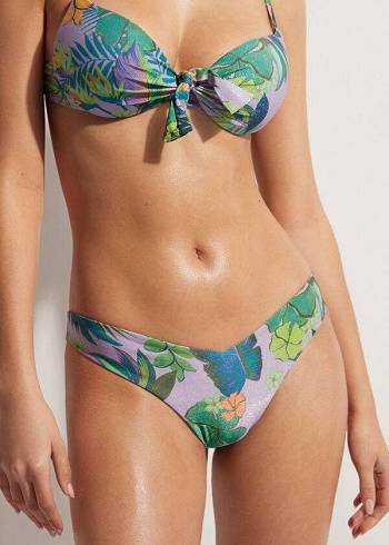 Női Calzedonia High Cut Brazilian Brasilia Bikini Alsó Lila | HU1384OR