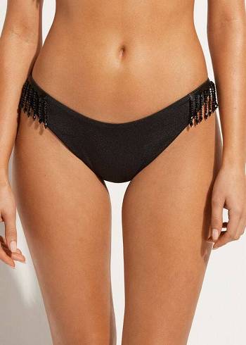 Női Calzedonia High Cut Brazilian Taipei Bikini Alsó Fekete | HU1394LH