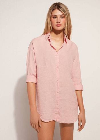Női Calzedonia Linen Shirt Cover Ups Arany | HU2098XF