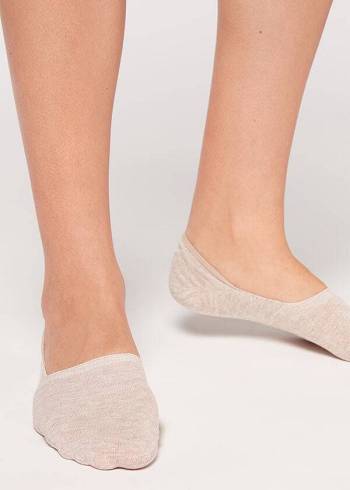Női Calzedonia Linen and Viscose Invisible Zokni Bézs | HU2216OR