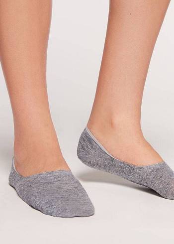Női Calzedonia Linen and Viscose Invisible Zokni Kék | HU2218AP