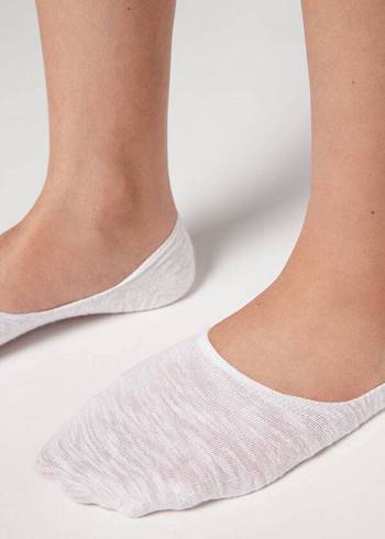 Női Calzedonia Linen and Viscose Invisible Zokni Fehér | HU2219SO