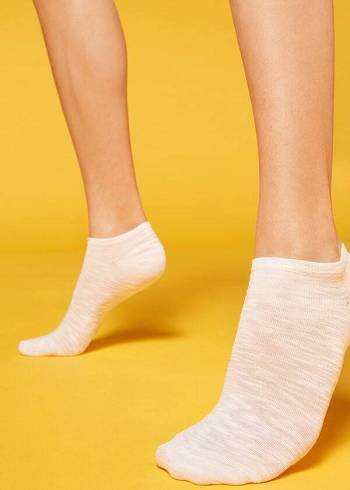 Női Calzedonia Linen and Viscose No-show Zokni Fehér | HU2297SO