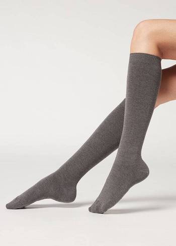 Női Calzedonia Long with Cashmere Zokni Szürke | HU2250JJ