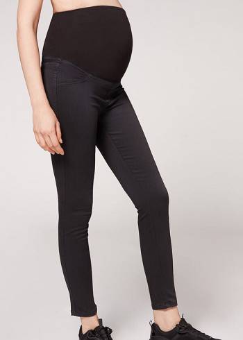 Női Calzedonia Maternity Jean Farmer Nadrág Fekete | HU2604IS