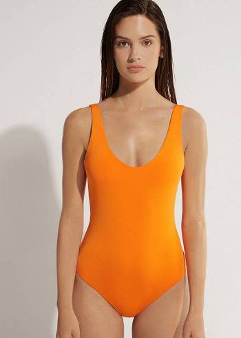 Női Calzedonia One Piece Indonesia Eco Fürdőruha Narancssárga | HU2163IS