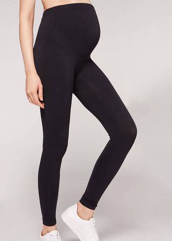 Női Calzedonia Opaque Maternity Footless Tights Leggings Fekete | HU2668GL