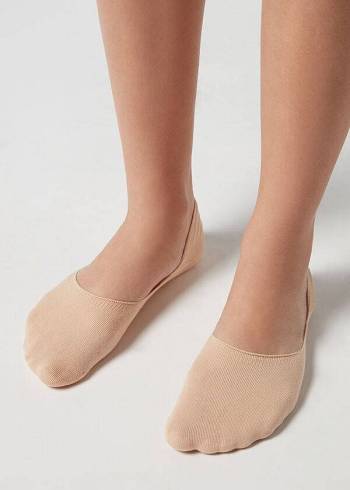 Női Calzedonia Pamut Invisible Zokni Fehér | HU2203CE