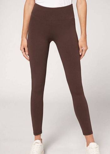 Női Calzedonia Pamut Leggings Barna | HU2640NB