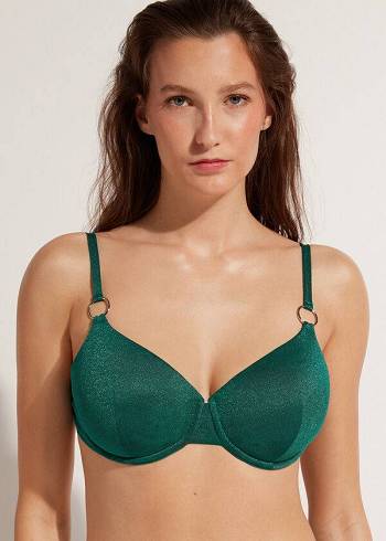 Női Calzedonia Push Up Hollywood Bikini Felsők Zöld | HU1944VD