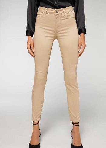 Női Calzedonia Push-up and soft touch Farmer Nadrág Bézs | HU2606YU