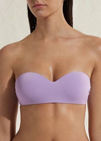 Női Calzedonia Párnázott Bandeau Indonesia Eco Bikini Felsők Lila | HU1796TV
