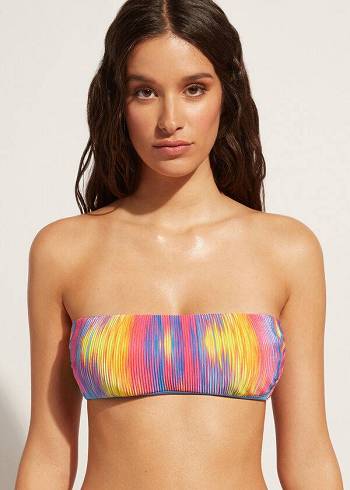 Női Calzedonia Párnázott Bandeau Maiorca Bikini Felsők Színes | HU1814VD