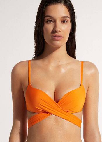 Női Calzedonia Párnázott Push Up Indonesia Eco Bikini Felsők Narancssárga | HU1820EX