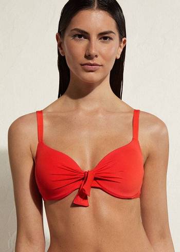 Női Calzedonia Párnázott Push Up Indonesia Eco Sexy Bikini Felsők Piros | HU1831FM