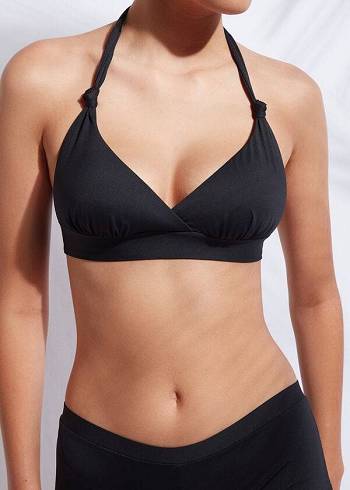 Női Calzedonia Párnázott Triangle Indonesia Bikini Felsők Fekete | HU1901YU