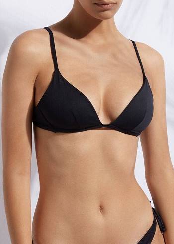 Női Calzedonia Párnázott Triangle Indonesia Bikini Felsők Fekete | HU1902UT