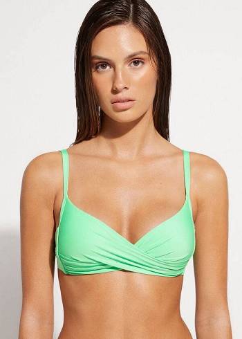Női Calzedonia Párnázott Triangle Indonesia Eco cobey Bikini Felsők Menta | HU1912JJ