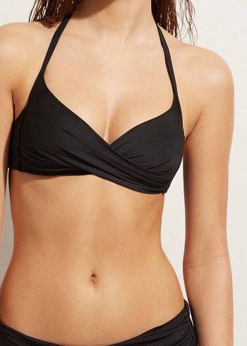 Női Calzedonia Párnázott Triangle Indonesia Eco Sexy Bikini Felsők Fekete | HU1924EX