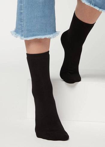 Női Calzedonia Rövid Pamut Thermal Zokni Fekete | HU2490KI