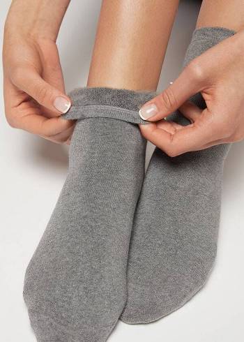 Női Calzedonia Rövid Pamut Thermal Zokni Szürke | HU2493GL