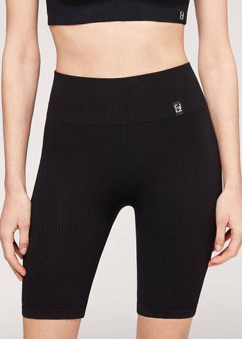 Női Calzedonia Seamless Sport Bike Leggings Fekete | HU2678TV