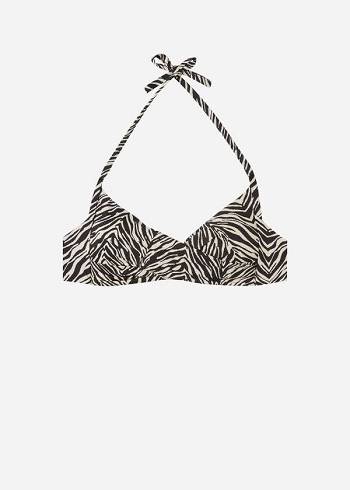 Női Calzedonia Soft Párnázott Triangle Nairobi Bikini Felsők Fekete | HU1970VD
