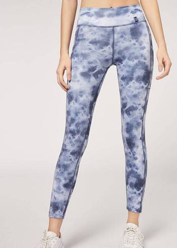 Női Calzedonia Soft Touch Sport Leggings Sötétkék | HU2688XF