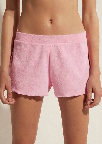 Női Calzedonia Terrycloth Shorts Cover Ups Rózsaszín | HU2151CE