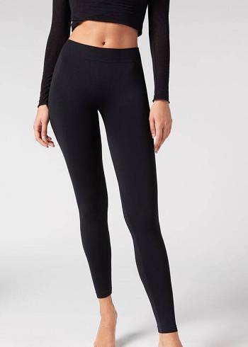 Női Calzedonia Ultra-Opaque Microfiber Leggings Fekete | HU2709QZ